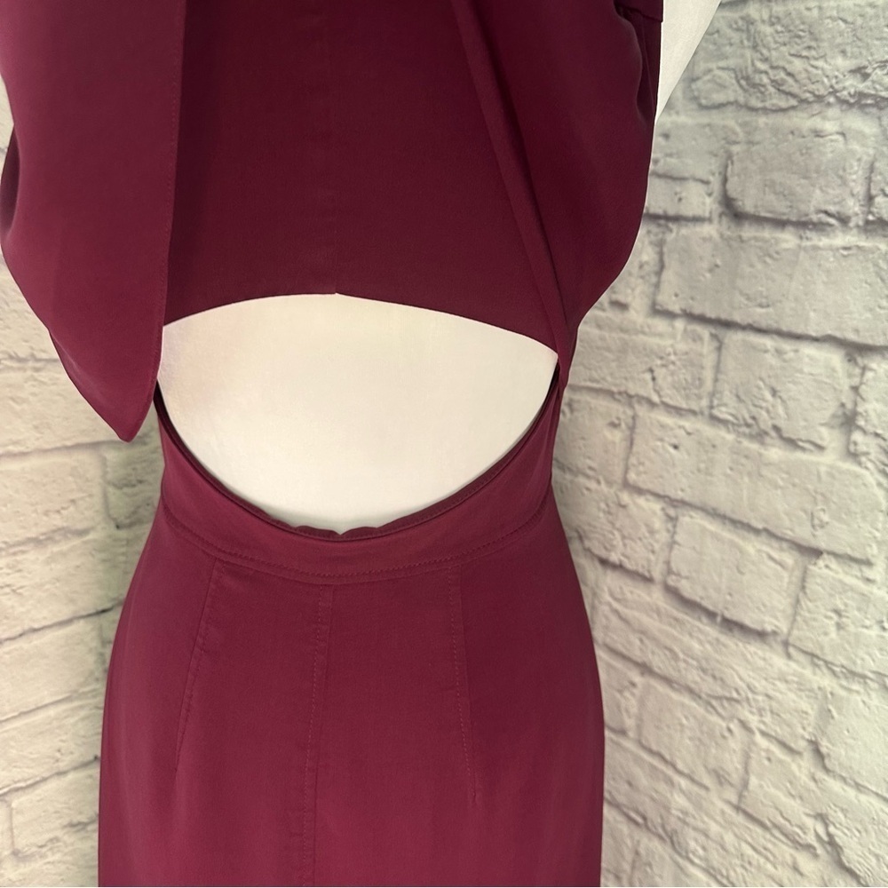 Rebecca Taylor Dress Sleeveless Cutout Midi Flounce Hem Ruffle Back Size 2 Event - Picture 7 of 9